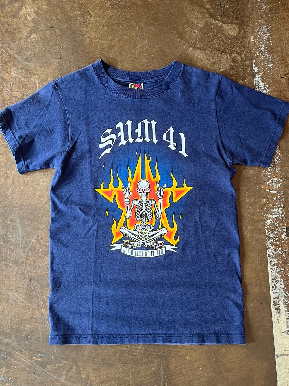Vintage Y2K Sum 41 All Killer No Filler Skeleton Graphic Unisex T-Shirt Small S